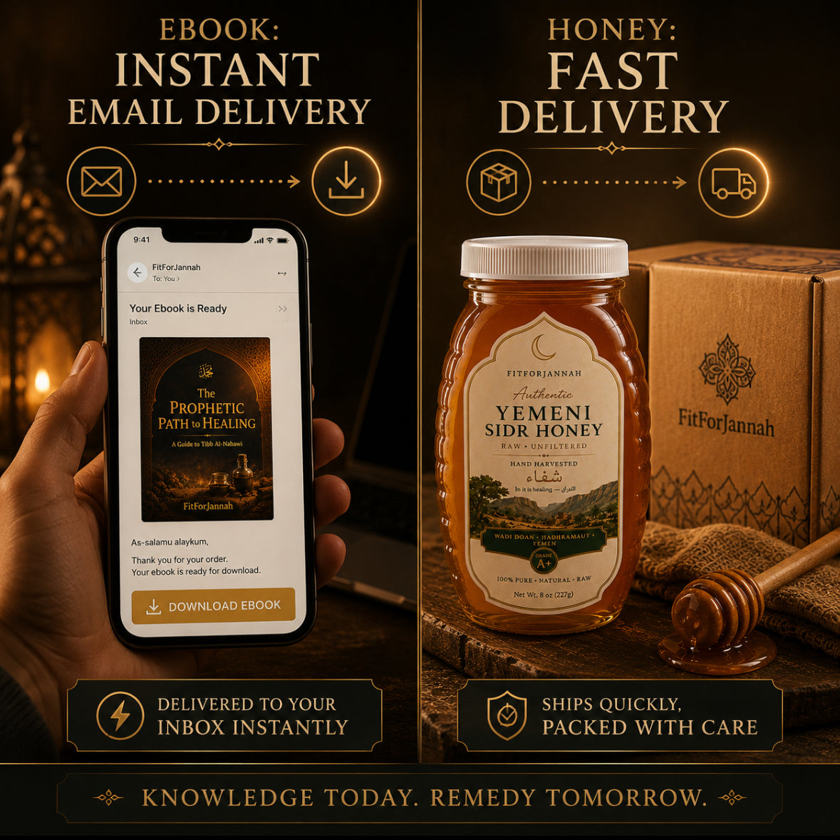 Raw Sidr Honey + Prophetic Medicine Ebook Bundle — Save $14.99