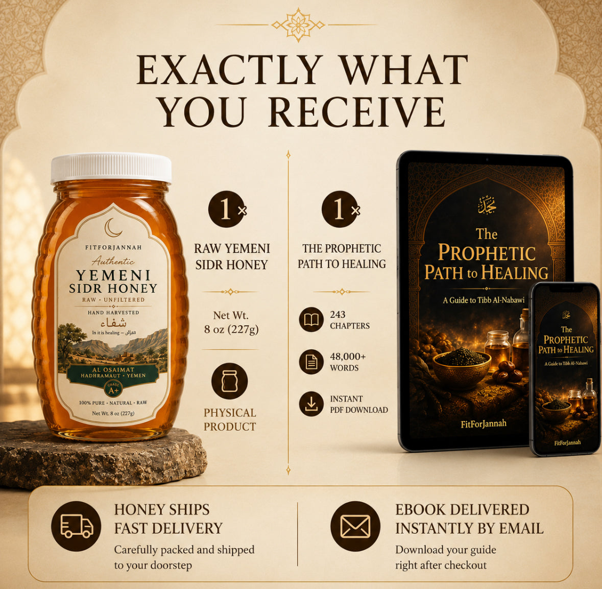 Raw Sidr Honey + Prophetic Medicine Ebook Bundle — Save $14.99